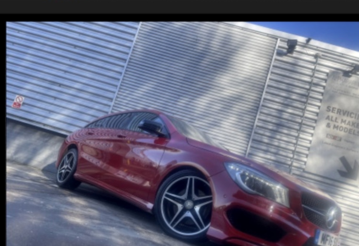 Prestige vehicle outside the workshop